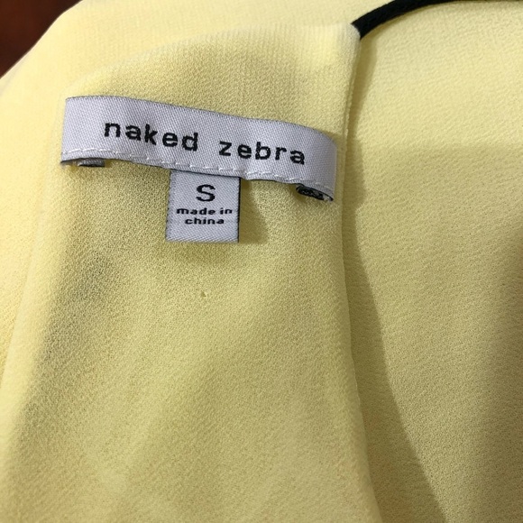Naked Zebra Yellow Sheer Overlay Tank Top    I135 - Picture 6 of 7